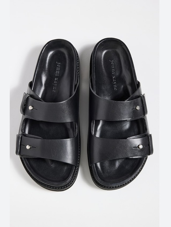 Jenni Kayne Shoes - Jenni Kayne Black Hutton Double-Strap Slides